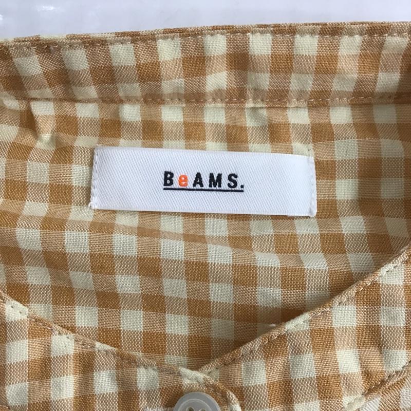 ビームス BEAMS シャツ、ブラウス 長袖 長袖シャツ ギンガムチェックシャツ セーラーカラーシャツ FREE チェック 白 / ホワイト / X 橙 / オレンジ /  レディース USED 古着 中古 10104618