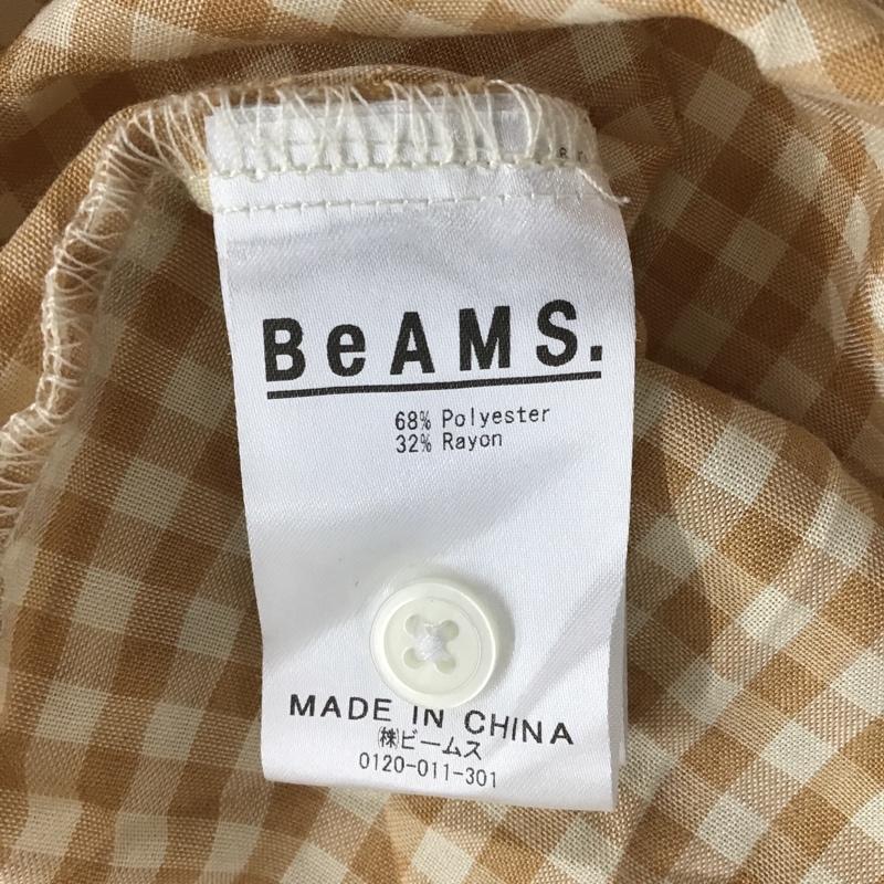 ビームス BEAMS シャツ、ブラウス 長袖 長袖シャツ ギンガムチェックシャツ セーラーカラーシャツ FREE チェック 白 / ホワイト / X 橙 / オレンジ /  レディース USED 古着 中古 10104618