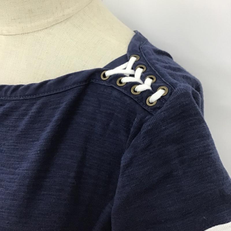 ラルフローレン RALPHLAUREN ワンピース ロングスカート 半袖ロングワンピース ボーダーワンピース 肩編みロングワンピ S ボーダー柄 白 / ホワイト / X 紺 / ネイビー /  レディース USED 古着 中古 10104648
