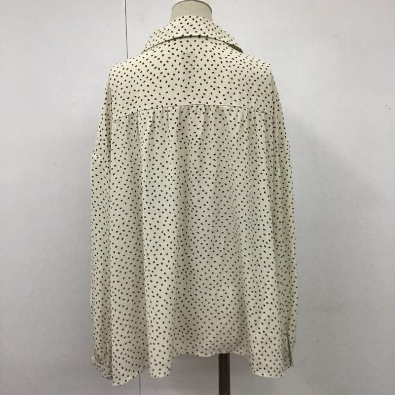 レイカズン Ray Cassin シャツ、ブラウス 長袖 長袖シャツ カラーシャツ ドット柄シャツ カジュアルシャツ FREE ドット 白 / ホワイト / X 黒 / ブラック /  レディース USED 古着 中古 10104652