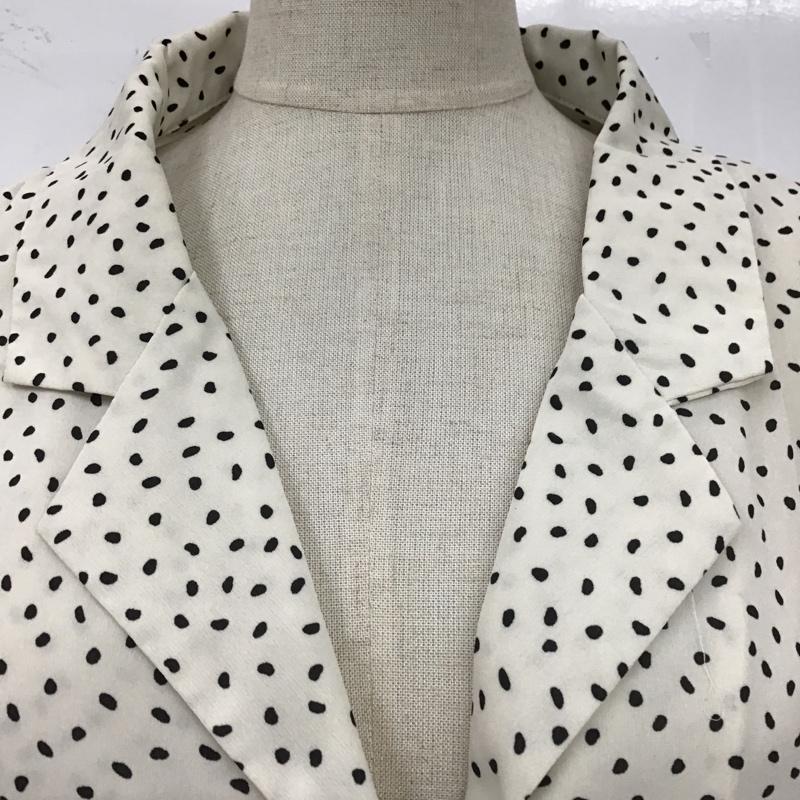 レイカズン Ray Cassin シャツ、ブラウス 長袖 長袖シャツ カラーシャツ ドット柄シャツ カジュアルシャツ FREE ドット 白 / ホワイト / X 黒 / ブラック /  レディース USED 古着 中古 10104652