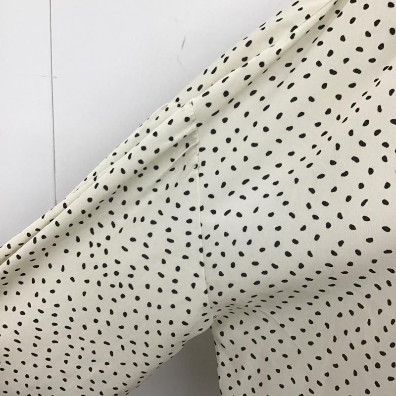 レイカズン Ray Cassin シャツ、ブラウス 長袖 長袖シャツ カラーシャツ ドット柄シャツ カジュアルシャツ FREE ドット 白 / ホワイト / X 黒 / ブラック /  レディース USED 古着 中古 10104652