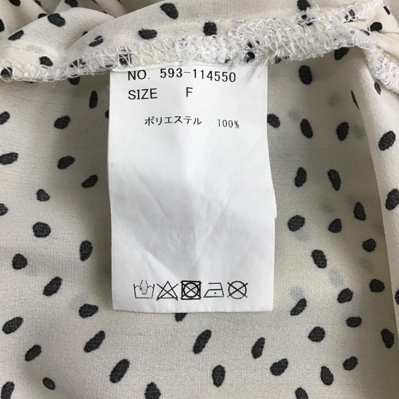 レイカズン Ray Cassin シャツ、ブラウス 長袖 長袖シャツ カラーシャツ ドット柄シャツ カジュアルシャツ FREE ドット 白 / ホワイト / X 黒 / ブラック /  レディース USED 古着 中古 10104652