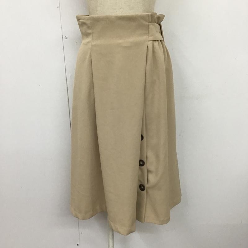 テチチ Te chichi スカート ひざ丈スカート LNR-1504623 フロント釦スカート フレアスカート カジュアルスカート M 無地 ベージュ / ベージュ /  レディース USED 古着 中古 10104665