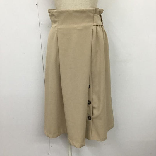 テチチ Te chichi スカート ひざ丈スカート LNR-1504623 フロント釦スカート フレアスカート カジュアルスカート M 無地 ベージュ / ベージュ /  レディース USED 古着 中古 10104665