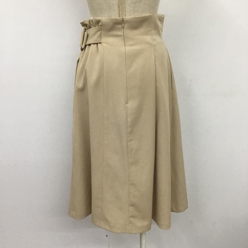 テチチ Te chichi スカート ひざ丈スカート LNR-1504623 フロント釦スカート フレアスカート カジュアルスカート M 無地 ベージュ / ベージュ /  レディース USED 古着 中古 10104665