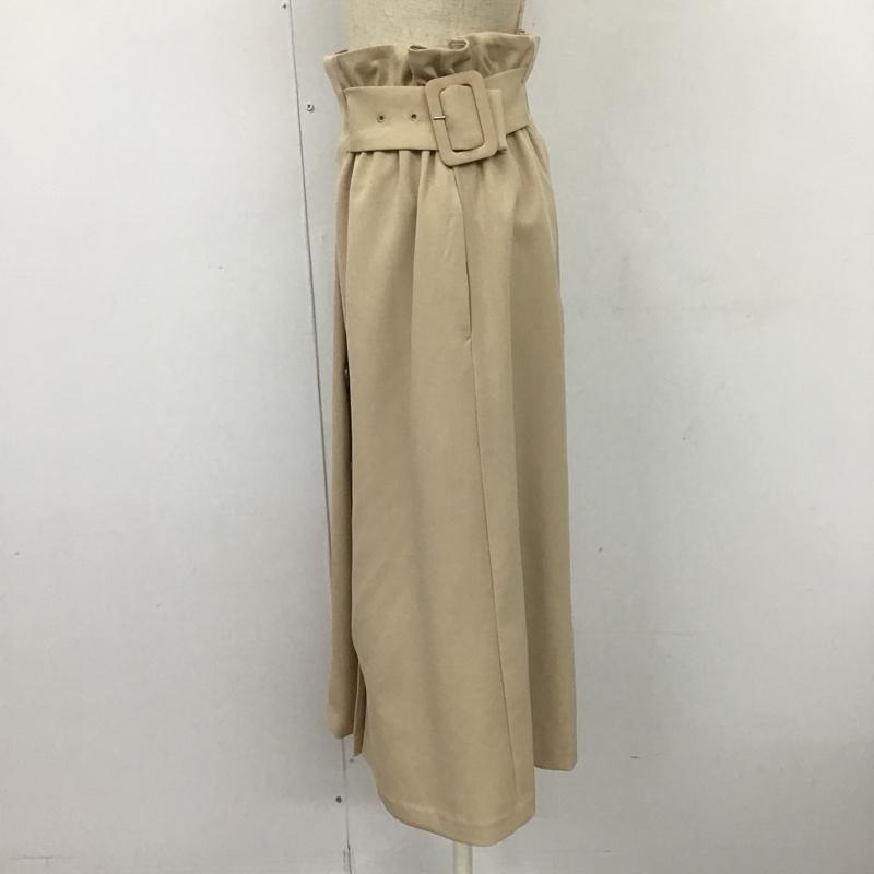 テチチ Te chichi スカート ひざ丈スカート LNR-1504623 フロント釦スカート フレアスカート カジュアルスカート M 無地 ベージュ / ベージュ /  レディース USED 古着 中古 10104665