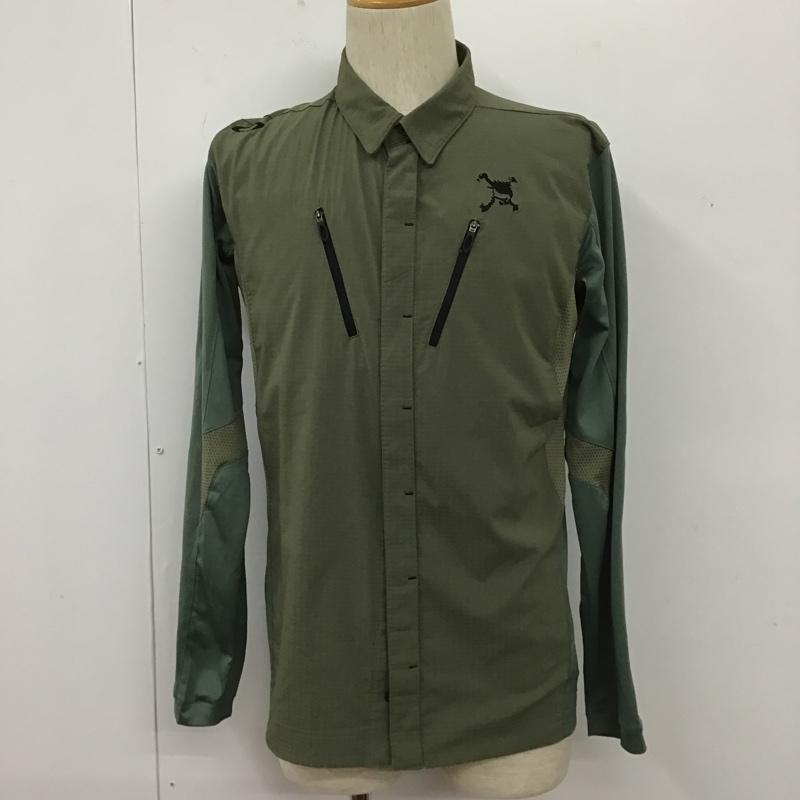 オークリー OAKLEY シャツ、ブラウス 長袖 432863JP スカルシェルターBD 長袖 シャツ L 無地 カーキ / カーキ /  メンズ USED 古着 中古 10104711
