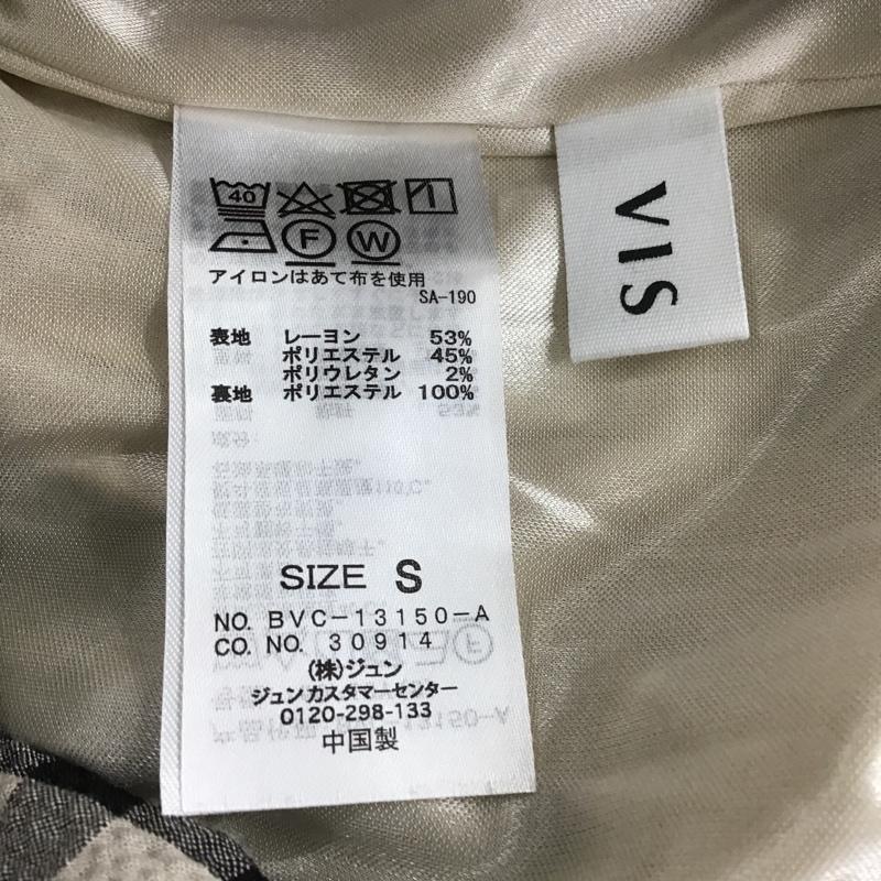 ビス ViS スカート ロングスカート BVC-13150-A ギンガムチェックタイトスカート ロングスカート ストレッチスカート S チェック 黒 / ブラック / X ベージュ / ベージュ /  レディース USED 古着 中古 10104720