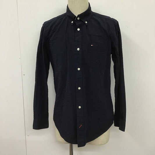トミーヒルフィガー TOMMY HILFIGER シャツ、ブラウス 長袖 ボタンダウンシャツ M 無地 紺 / ネイビー /  メンズ USED 古着 中古 10104721