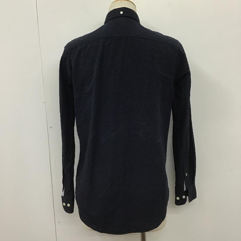 トミーヒルフィガー TOMMY HILFIGER シャツ、ブラウス 長袖 ボタンダウンシャツ M 無地 紺 / ネイビー /  メンズ USED 古着 中古 10104721