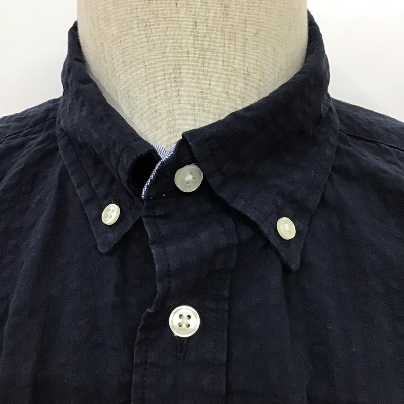 トミーヒルフィガー TOMMY HILFIGER シャツ、ブラウス 長袖 ボタンダウンシャツ M 無地 紺 / ネイビー /  メンズ USED 古着 中古 10104721