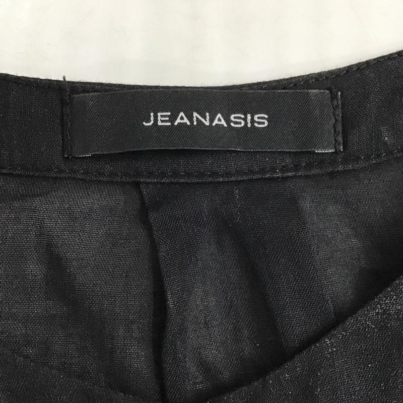ジーナシス JEANASIS カットソー 長袖 シャツワンピース 長袖シアーシャツ ノーカラーシャツ FREE 無地 黒 / ブラック /  レディース USED 古着 中古 10104727