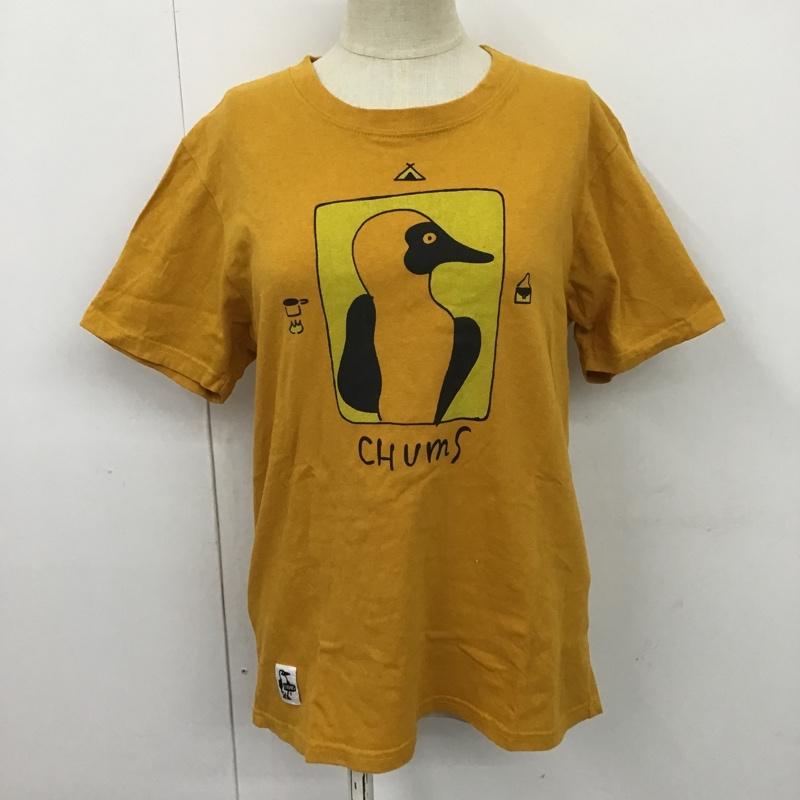 チャムス CHUMS Tシャツ 半袖 半袖カットソー プリントTシャツ クルーネックカットソー M プリント マスタード / マスタード /  レディース USED 古着 中古 10104731