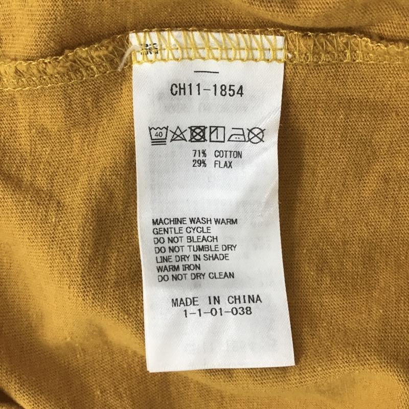 チャムス CHUMS Tシャツ 半袖 半袖カットソー プリントTシャツ クルーネックカットソー M プリント マスタード / マスタード /  レディース USED 古着 中古 10104731