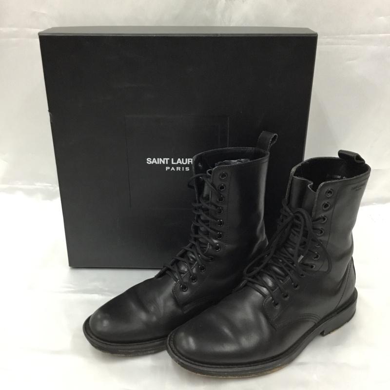 サンローランパリ SAINT LAURENT PARIS ブーツ 一般 330696 レースアップ レザー 41 ロゴ、文字 黒 / ブラック /  メンズ USED 古着 中古 10104746
