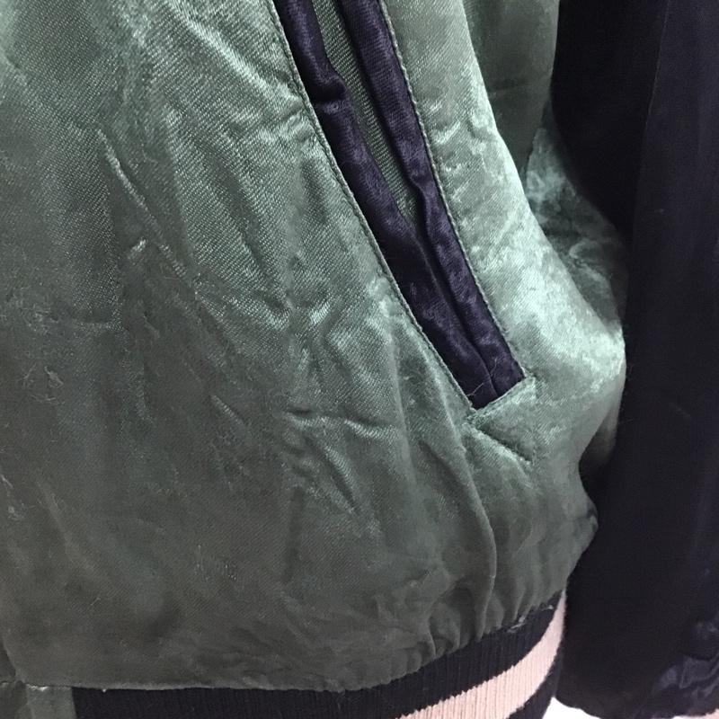 ヴァンソン VANSON ジャケット、上着 ジャンパー、ブルゾン スカジャン ジップアップジャケット リバーシブルジャンパー アウター 古着 L 刺繍 黒 / ブラック / X 緑 / グリーン /  メンズ USED 古着 中古 10104747