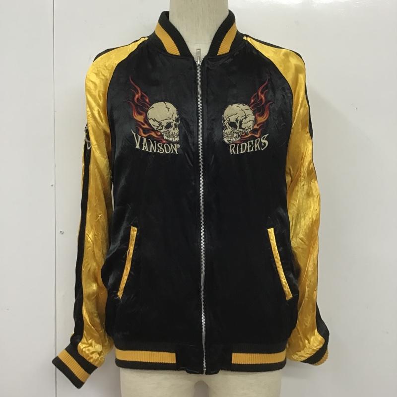 ヴァンソン VANSON ジャケット、上着 ジャンパー、ブルゾン スカジャン ジップアップジャケット リバーシブルジャンパー アウター 古着 L 刺繍 黒 / ブラック / X 緑 / グリーン /  メンズ USED 古着 中古 10104747