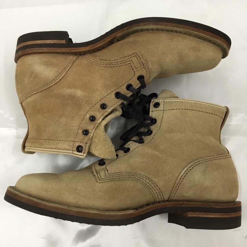 ウエスコ WESCO ブーツ ショートブーツ BE207700 Custom Jobmaster 10E 箱有 スエード ロゴ、文字 ベージュ / ベージュ /  メンズ USED 古着 中古 10104749