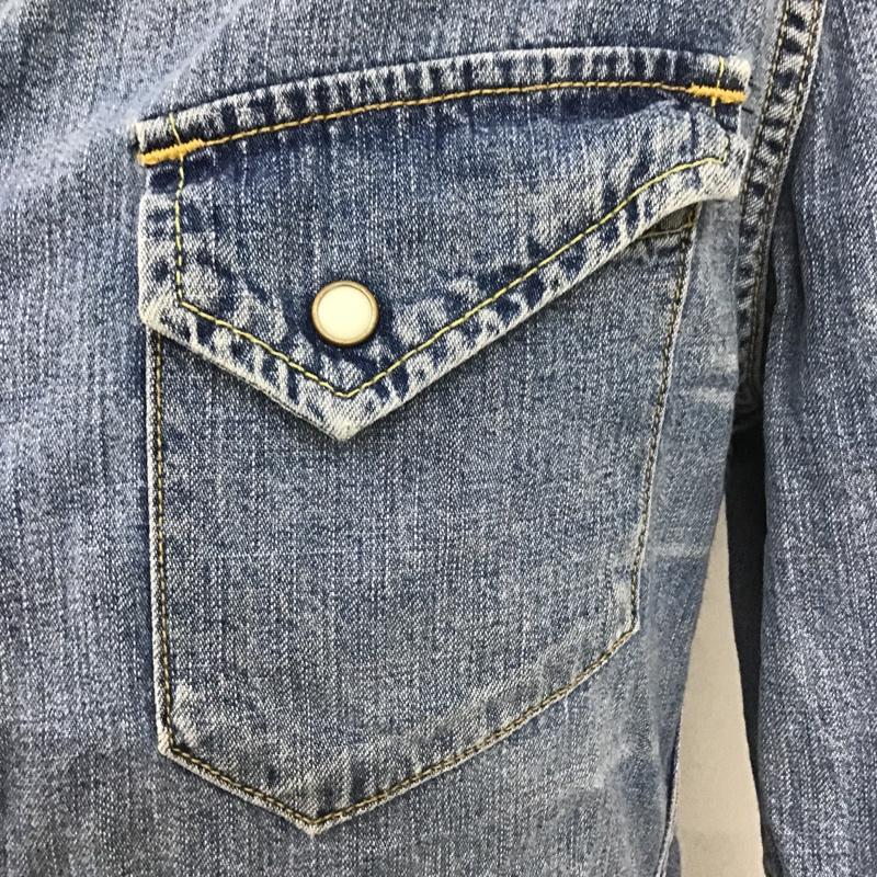 レミ レリーフ REMI RELIEF シャツ、ブラウス 長袖 長袖シャツ カラーシャツ ポケットシャツ デニムシャツ M 無地 インディゴ / インディゴ /  メンズ USED 古着 中古 10104764