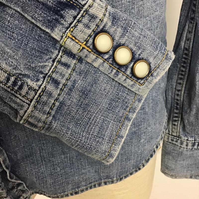 レミ レリーフ REMI RELIEF シャツ、ブラウス 長袖 長袖シャツ カラーシャツ ポケットシャツ デニムシャツ M 無地 インディゴ / インディゴ /  メンズ USED 古着 中古 10104764