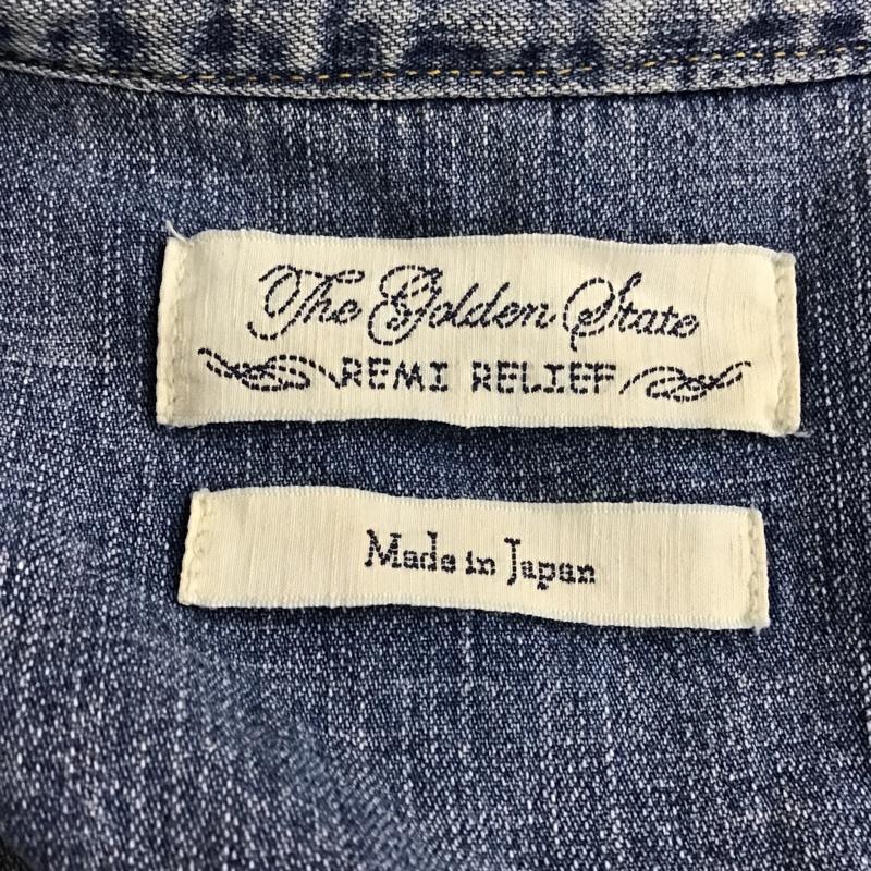 レミ レリーフ REMI RELIEF シャツ、ブラウス 長袖 長袖シャツ カラーシャツ ポケットシャツ デニムシャツ M 無地 インディゴ / インディゴ /  メンズ USED 古着 中古 10104764