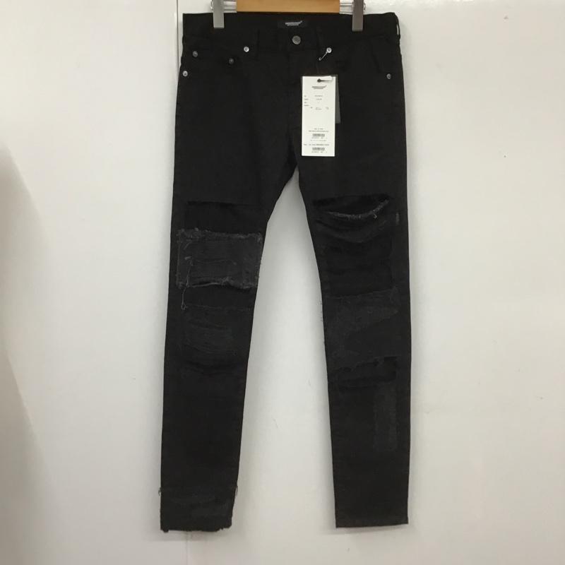 アンダーカバー UNDERCOVER パンツ デニム、ジーンズ UC1C4519 ハードダメージストレッチスリムパンツ スリムパンツ 4 無地 黒 / ブラック /  メンズ USED 古着 中古 10104769