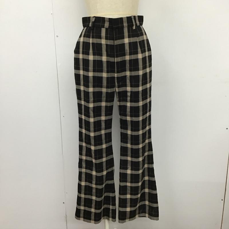 スライ SLY ボトムス ボトムス 030CAM31-2600 GINNY PLAID HW FLARE PT フレアパンツ 1 チェック 黒 / ブラック / X ベージュ / ベージュ /  レディース USED 古着 中古 10104770