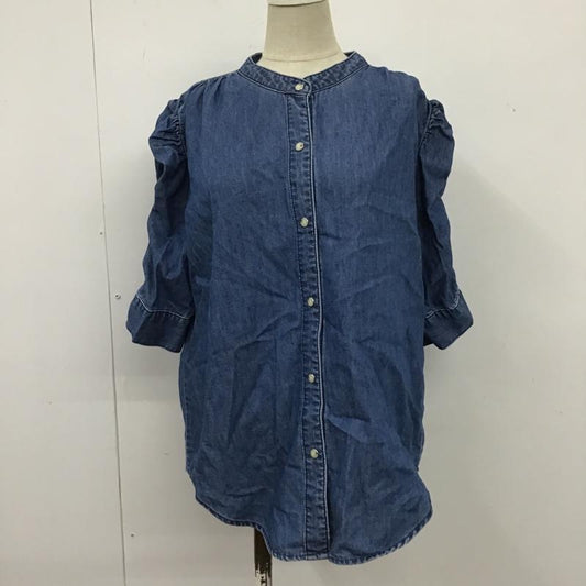 マウジー MOUSSY シャツ、ブラウス 七分袖 010DSH11-0150 GATHER SLEEVE DENIM BLOUSE デニムブラウス FREE 無地 青 / ブルー /  レディース USED 古着 中古 10104772