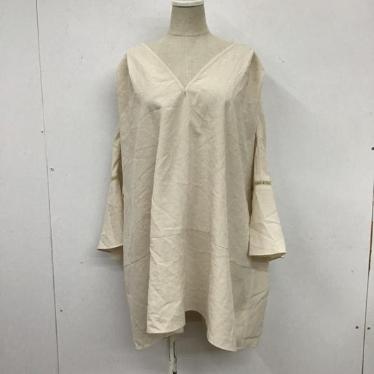 ジーナシス JEANASIS カットソー 七分袖 JS063444MC Vネック プルオーバー チュニック FREE 無地 アイボリー / アイボリー /  レディース USED 古着 中古 10104775