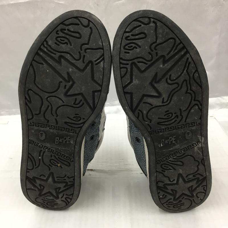 アベイシングエイプ A BATHING APE スニーカー スニーカー BAPESTA 28cm 28.0cm ロゴ、文字 白 / ホワイト / X 黒 / ブラック / X 灰 / グレー /  メンズ USED 古着 中古 10104784