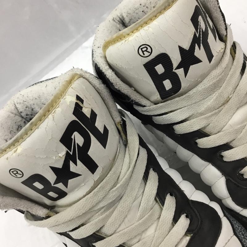 アベイシングエイプ A BATHING APE スニーカー スニーカー BAPESTA 28cm 28.0cm ロゴ、文字 白 / ホワイト / X 黒 / ブラック / X 灰 / グレー /  メンズ USED 古着 中古 10104784