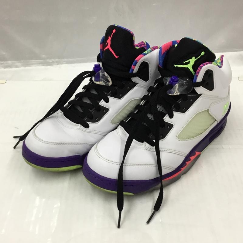 ナイキ NIKE スニーカー スニーカー DB3335-100 AIR JORDAN 5 RETRO 26.5cm 26.5cm ワンポイント 白 / ホワイト / X 紫 / パープル / X 黒 / ブラック /  メンズ USED 古着 中古 10104785