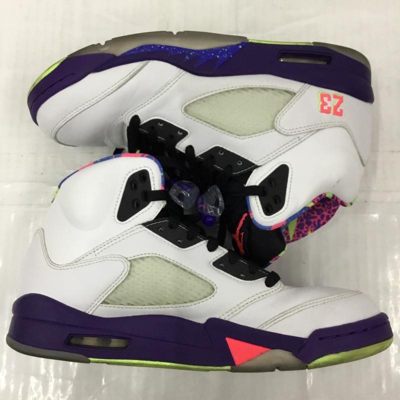 ナイキ NIKE スニーカー スニーカー DB3335-100 AIR JORDAN 5 RETRO 26.5cm 26.5cm ワンポイント 白 / ホワイト / X 紫 / パープル / X 黒 / ブラック /  メンズ USED 古着 中古 10104785