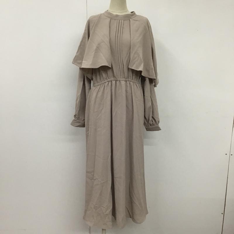 オリーブデオリーブ OLIVE des OLIVE ワンピース ロングスカート 長袖ロングワンピース フレアワンピース 前開ワンピース ノーカラーシャツワンピース FREE 無地 ベージュ / ベージュ /  レディース USED 古着 中古 10104793