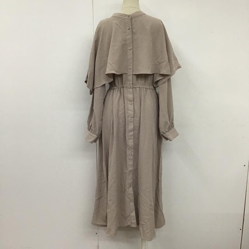 オリーブデオリーブ OLIVE des OLIVE ワンピース ロングスカート 長袖ロングワンピース フレアワンピース 前開ワンピース ノーカラーシャツワンピース FREE 無地 ベージュ / ベージュ /  レディース USED 古着 中古 10104793