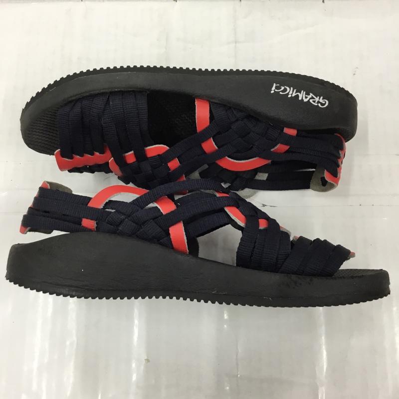 グラミチ GRAMICCI サンダル サンダル ランジ スポーツサンダル アウトドア ロゴ、文字 黒 / ブラック / X 赤 / レッド / X 紺 / ネイビー /  メンズ USED 古着 中古 10104794