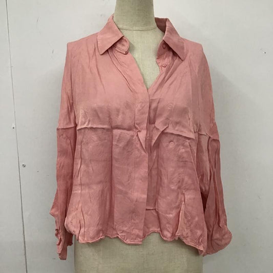 ザラ ZARA シャツ、ブラウス 半袖 半袖シャツ カラーシャツ ショート丈シャツ 前開シャツ S 無地 桃 / ピンク /  レディース USED 古着 中古 10104796