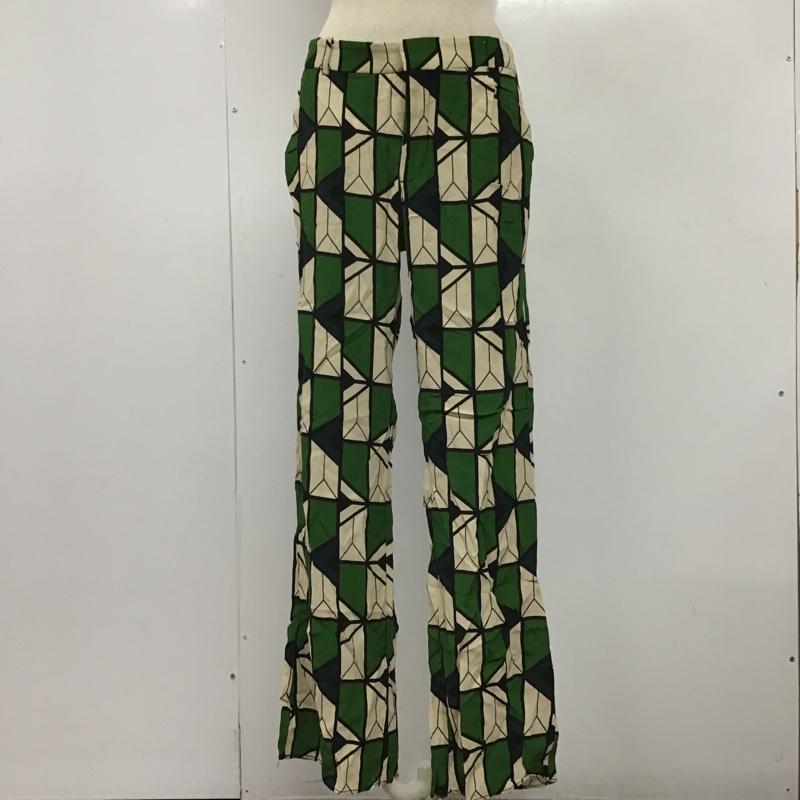 ザラ ZARA ボトムス ボトムス 総柄カジュアルパンツ スリムパンツ ストレートパンツ M 総柄 緑 / グリーン / X ベージュ / ベージュ /  レディース USED 古着 中古 10104798