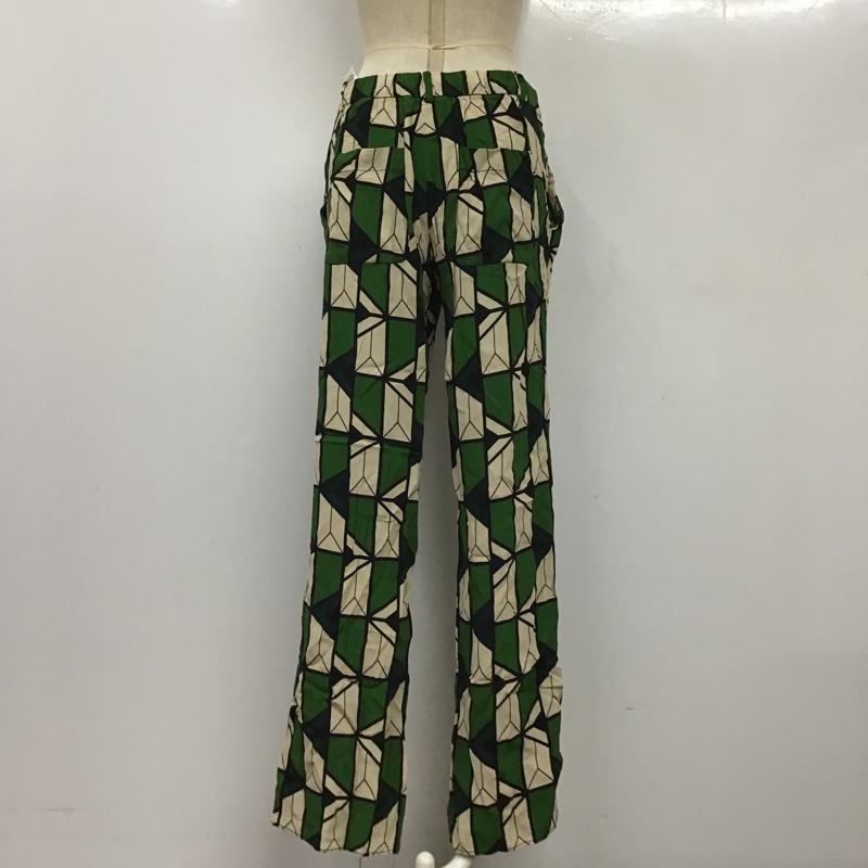 ザラ ZARA ボトムス ボトムス 総柄カジュアルパンツ スリムパンツ ストレートパンツ M 総柄 緑 / グリーン / X ベージュ / ベージュ /  レディース USED 古着 中古 10104798