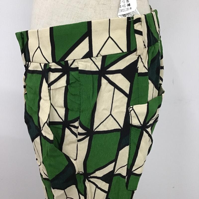 ザラ ZARA ボトムス ボトムス 総柄カジュアルパンツ スリムパンツ ストレートパンツ M 総柄 緑 / グリーン / X ベージュ / ベージュ /  レディース USED 古着 中古 10104798