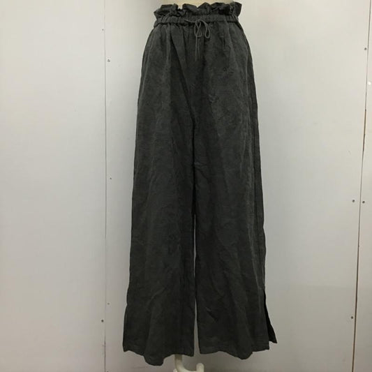 チャオパニック CIAOPANIC ボトムス ボトムス TYZ1031502A0004 綿麻ジャガードイージーパンツ ワイド 総柄 チャコールグレー / チャコールグレー /  レディース USED 古着 中古 10104809