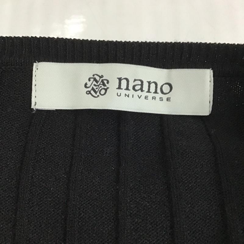 ナノユニバース nano・universe ワンピース ロングスカート 669-0119009 長袖ニットワンピース ロングワンピース Vネック リブニットワンピース 38 無地 黒 / ブラック /  レディース USED 古着 中古 10104818