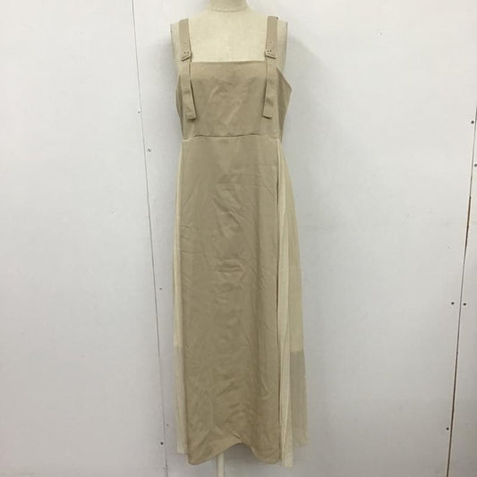 ダブルクローゼット w closet ワンピース ロングスカート 323125 サイドプリーツジャンスカ ロングスカートワンピース ノースリーブロングスカート FREE 無地 ベージュ / ベージュ /  レディース USED 古着 中古 10104821