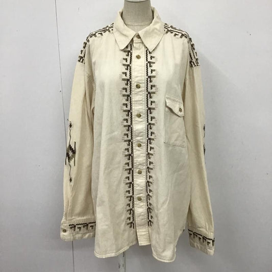 アングリッド Ungrid シャツ、ブラウス 長袖 112150437101-01 ネイティブ刺繍ビッグシャツ 長袖シャツ カジュアルシャツ FREE ネイティブ柄 ベージュ / ベージュ /  レディース USED 古着 中古 10104825