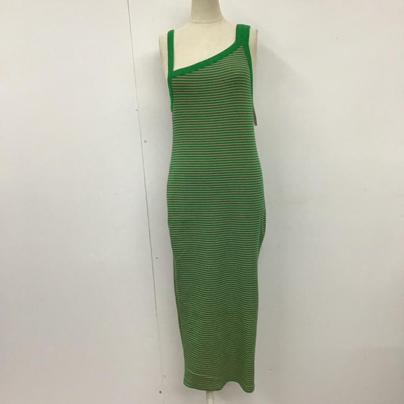 ザラ ZARA ワンピース ロングスカート 3253 324 500 アシンメトリー タグ付き L ボーダー柄 桃 / ピンク / X 緑 / グリーン /  レディース USED 古着 中古 10104834