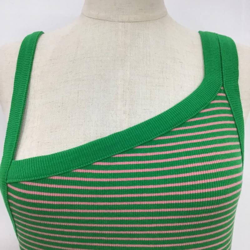 ザラ ZARA ワンピース ロングスカート 3253 324 500 アシンメトリー タグ付き L ボーダー柄 桃 / ピンク / X 緑 / グリーン /  レディース USED 古着 中古 10104834