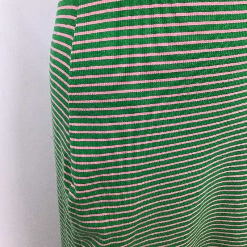 ザラ ZARA ワンピース ロングスカート 3253 324 500 アシンメトリー タグ付き L ボーダー柄 桃 / ピンク / X 緑 / グリーン /  レディース USED 古着 中古 10104834