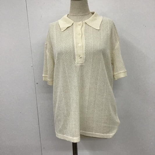 ザラ ZARA ポロシャツ 半袖 メッシュ S 無地 アイボリー / アイボリー /  レディース USED 古着 中古 10104836