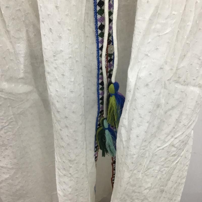 ザラティーアールエフ ZARA TRF ワンピース ロングスカート 7521 301 712 七分袖 前開き L 刺繍 白 / ホワイト /  レディース USED 古着 中古 10104838